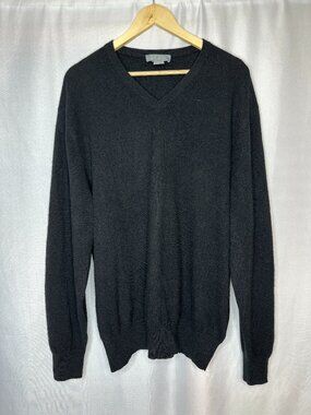 Daniel Cremieux Signature Black Cashmere Sweater XLARGE Minimalist Capsule